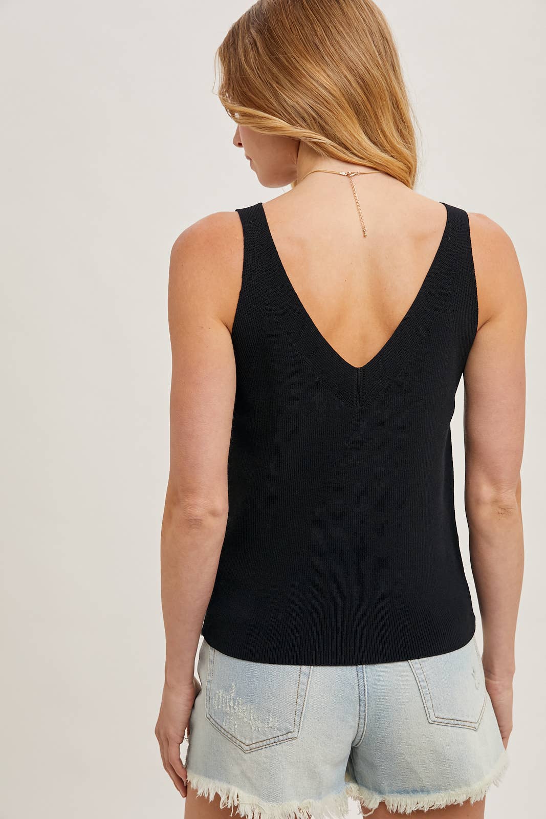 V NECK KNIT TANK