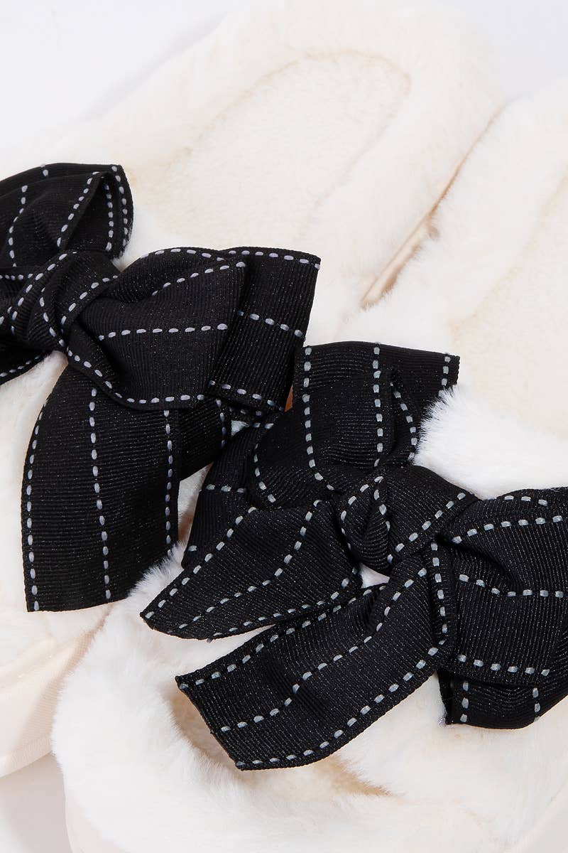 Open Toe Bow Slippers