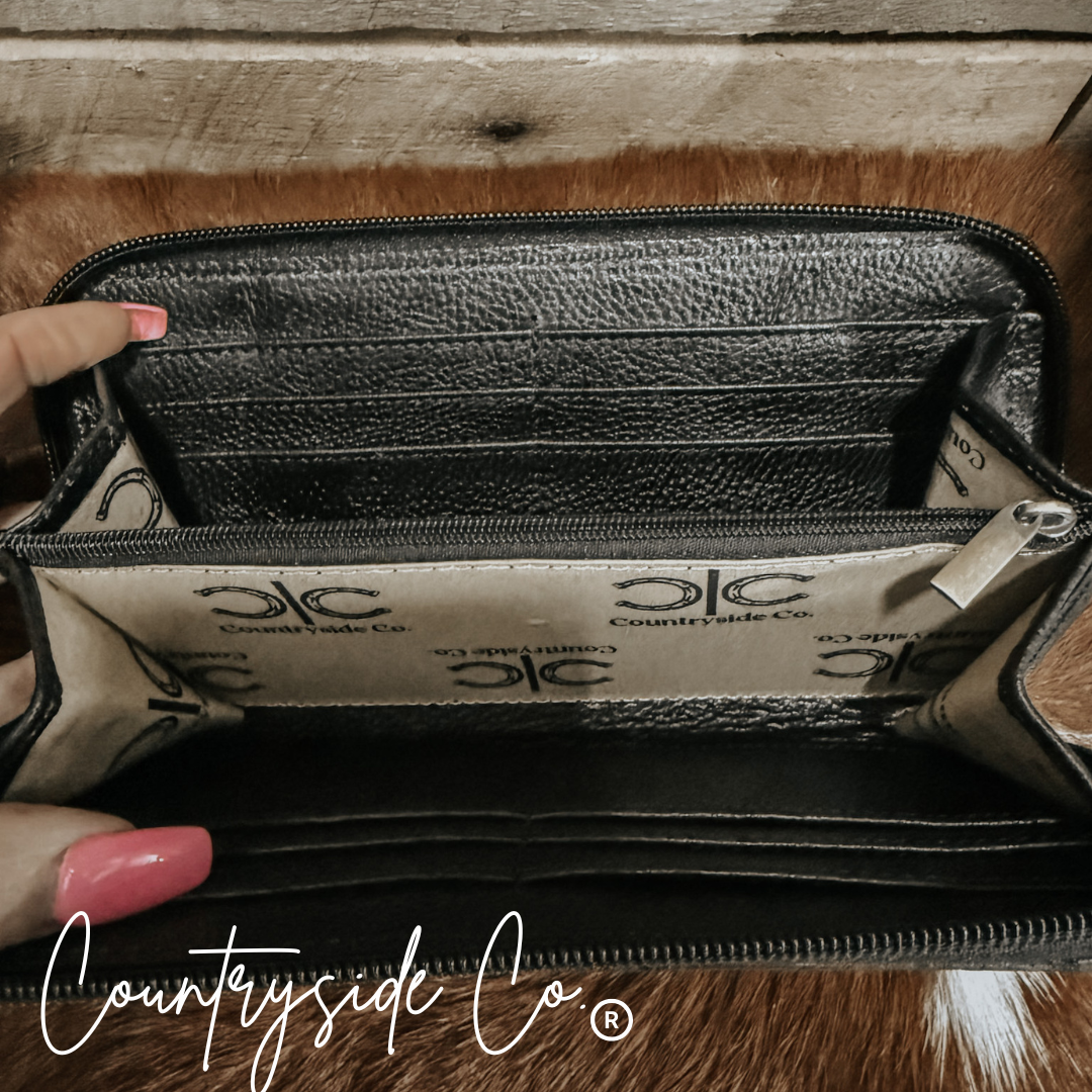 Checkered Cowhide Wallet