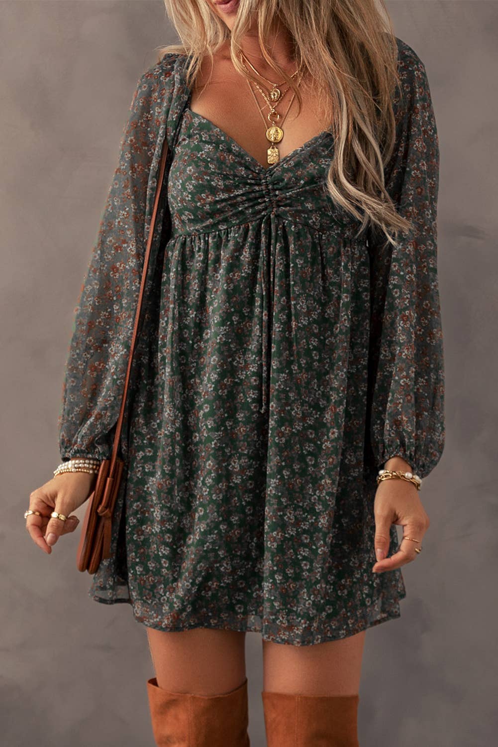 Boho Floral Mini Dress