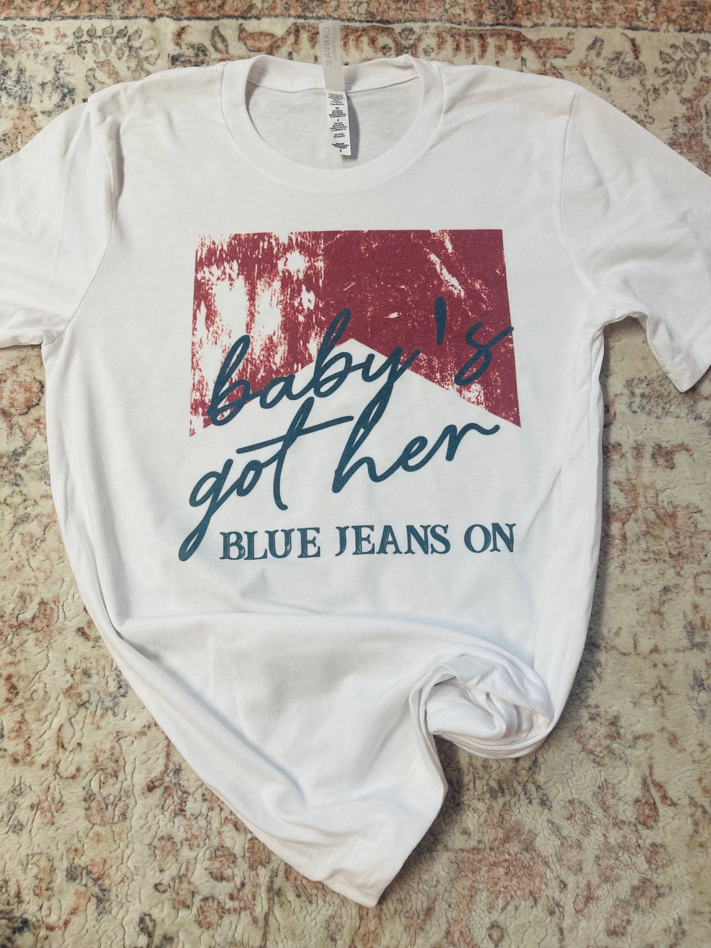 Blue Jeans On Graphic Tee