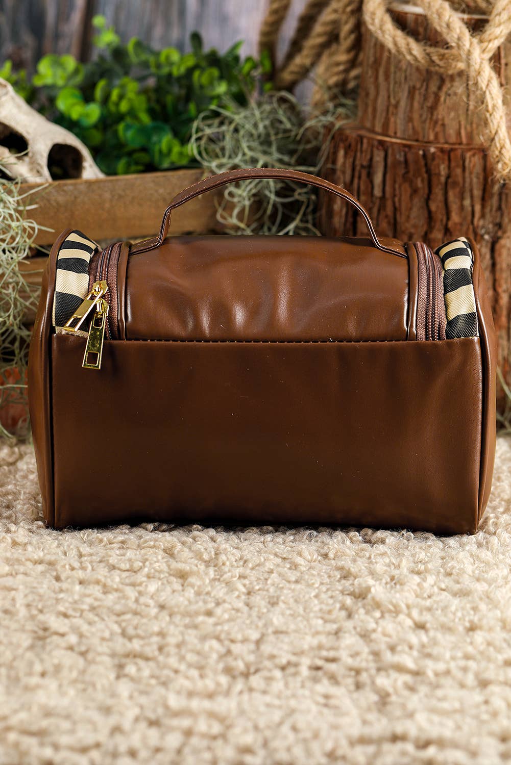 Checkered Cosmetic Bag