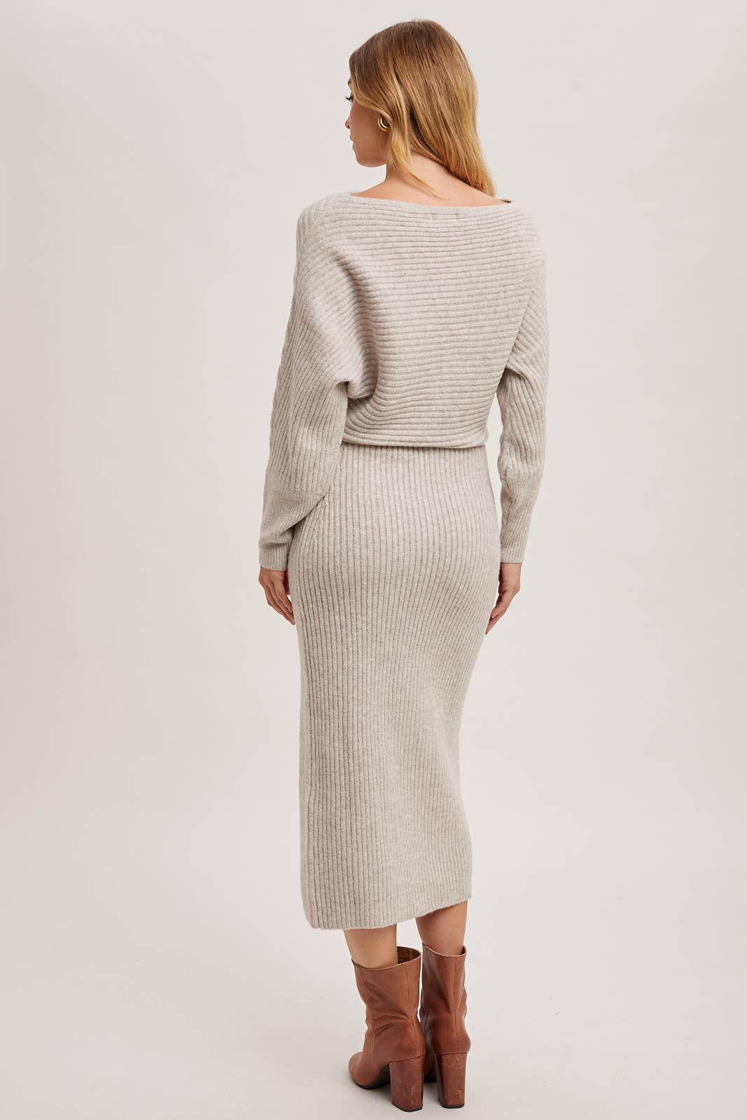 Side Slit Sweater Dress
