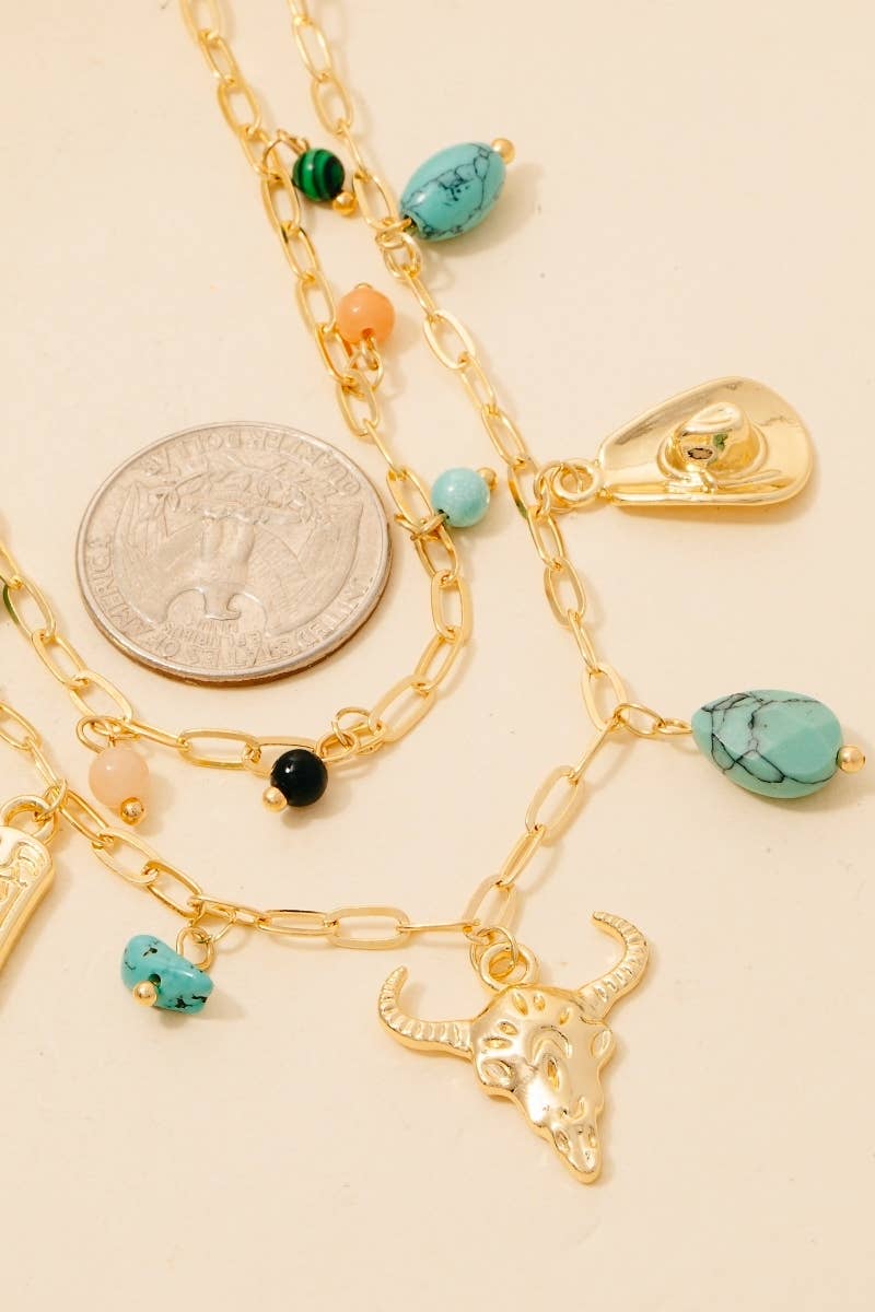 Turquoise And Western Charm Necklace
