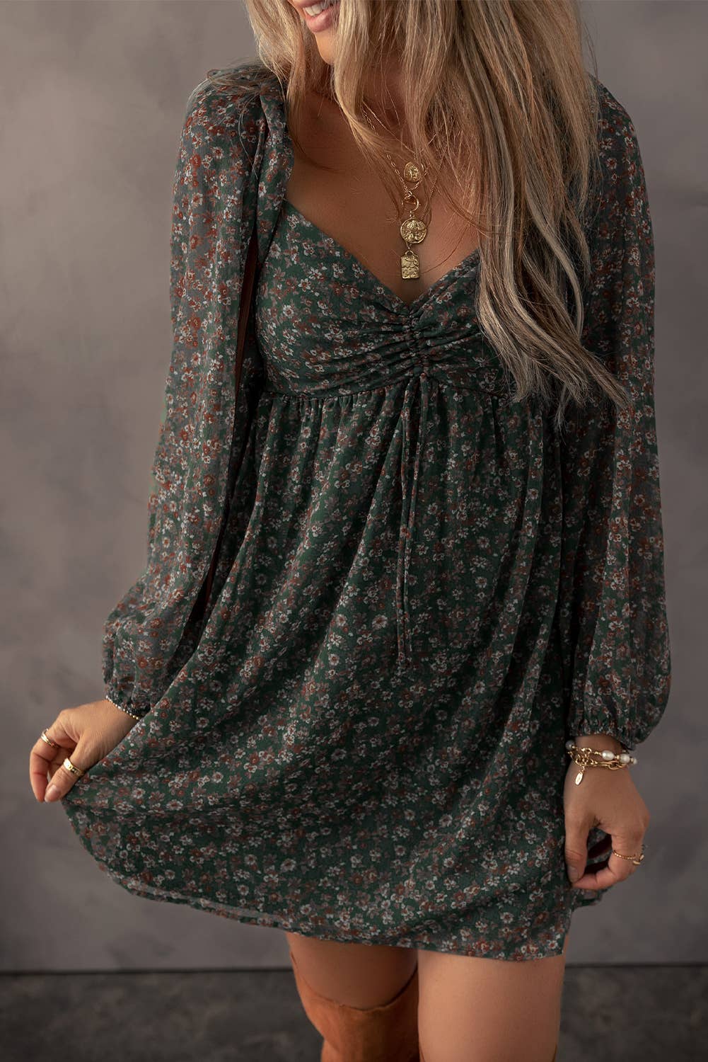 Boho Floral Mini Dress