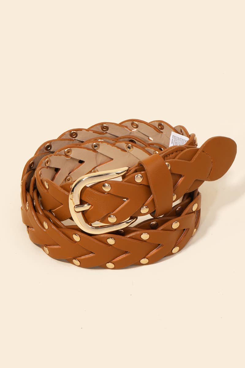 Faux Leather Braided Belt