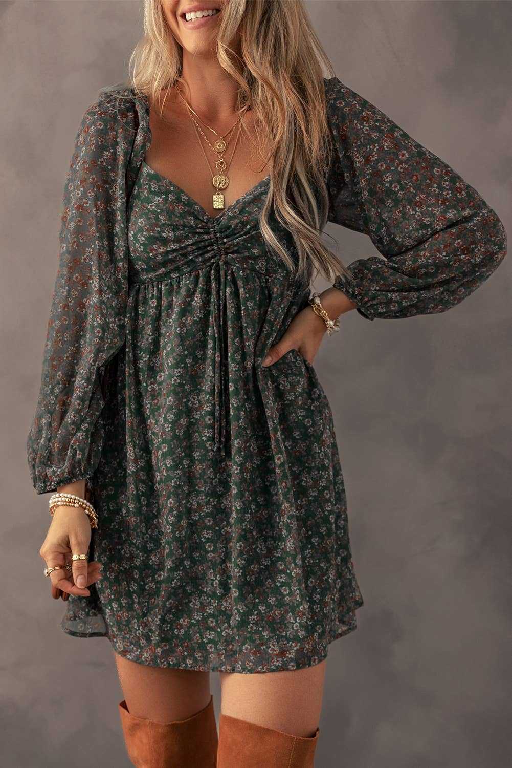 Boho Floral Mini Dress