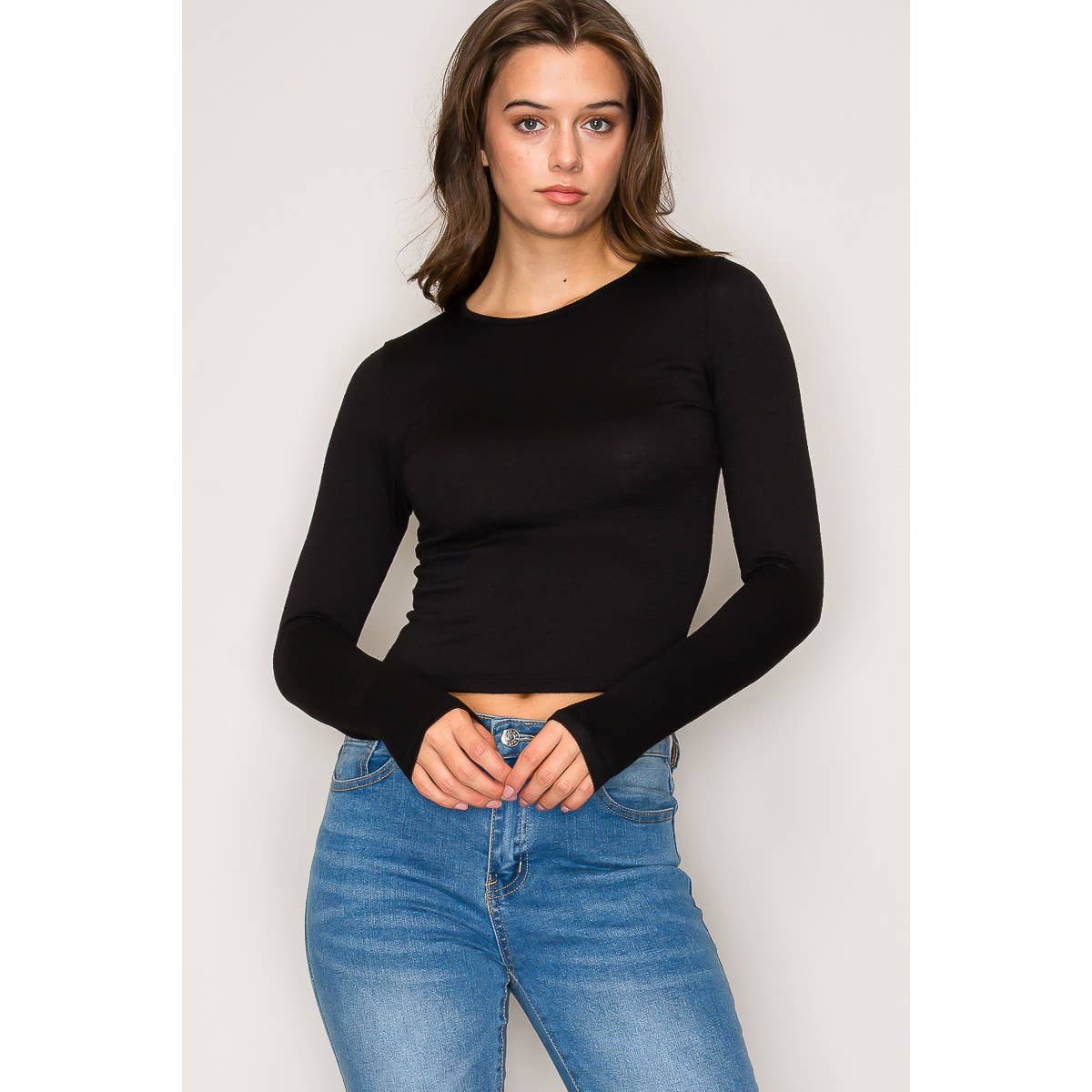 Cropped Basic Long Sleeve