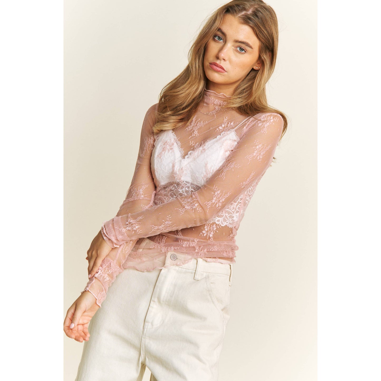 Mesh Lace Long Sleeve