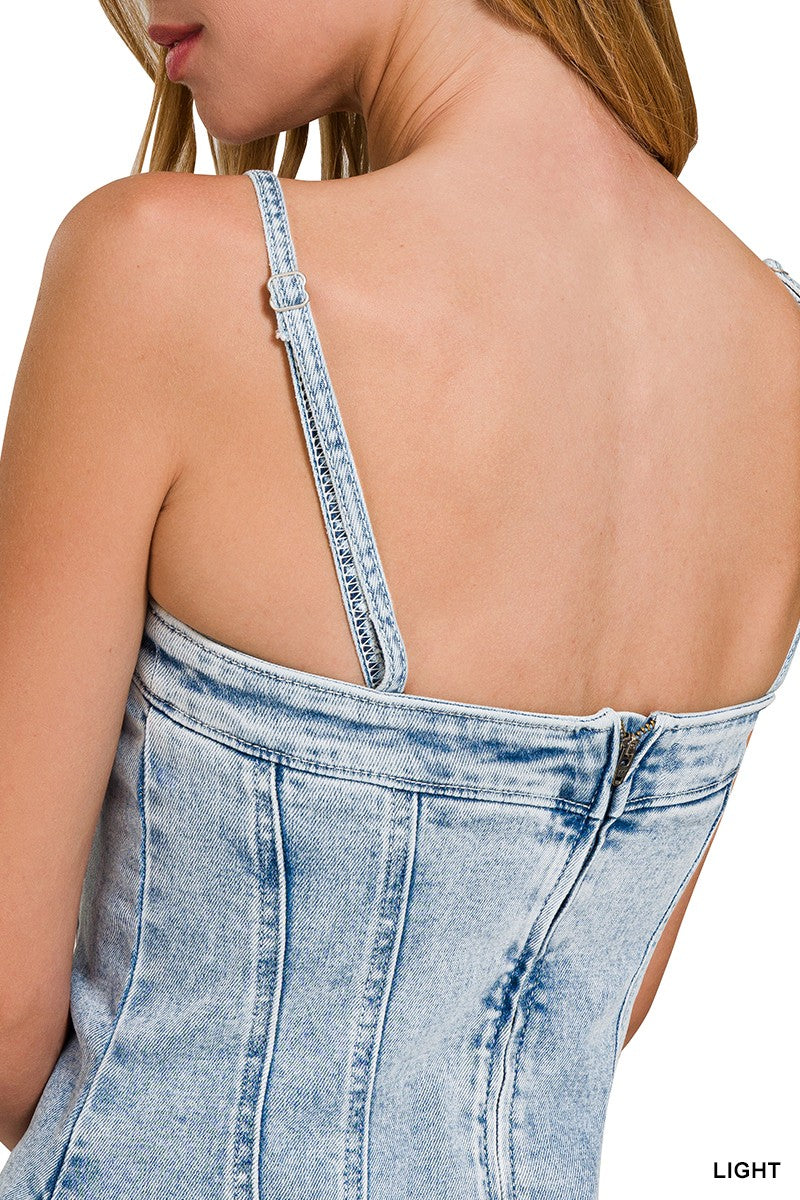 LIGHT-WASH DENIM DRESS