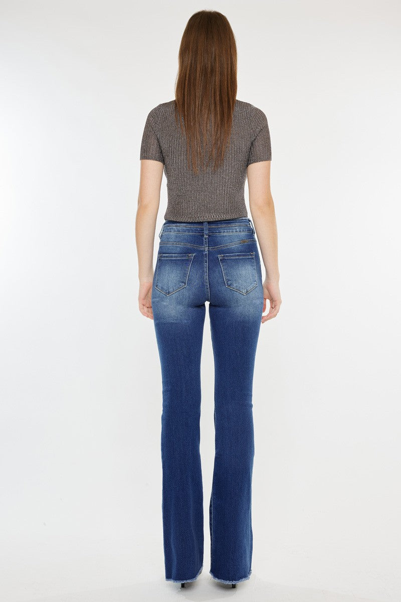 KanCan DOUBLE WAIST BAND FLARE JEANS