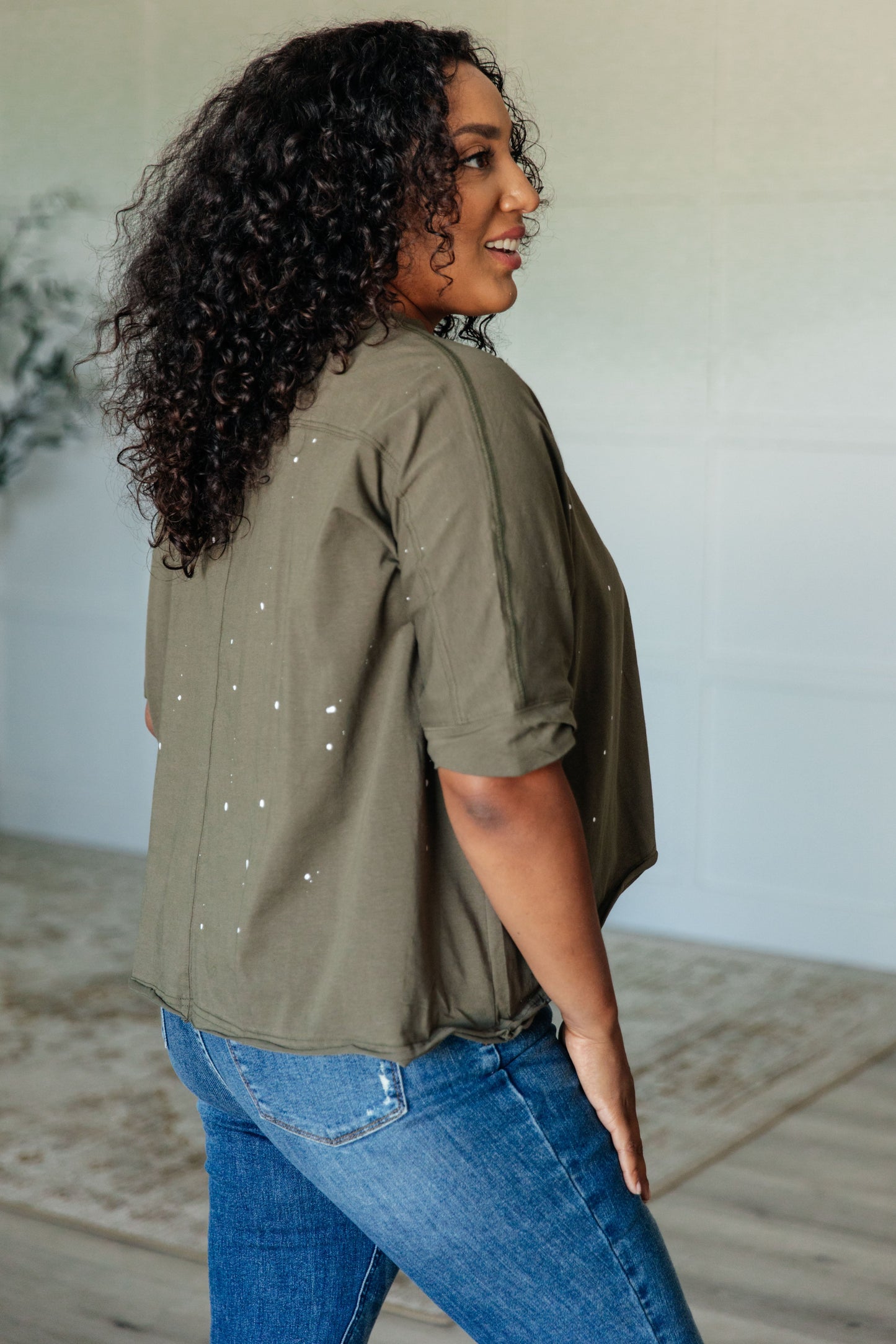Less Than Stressed Distressed Top