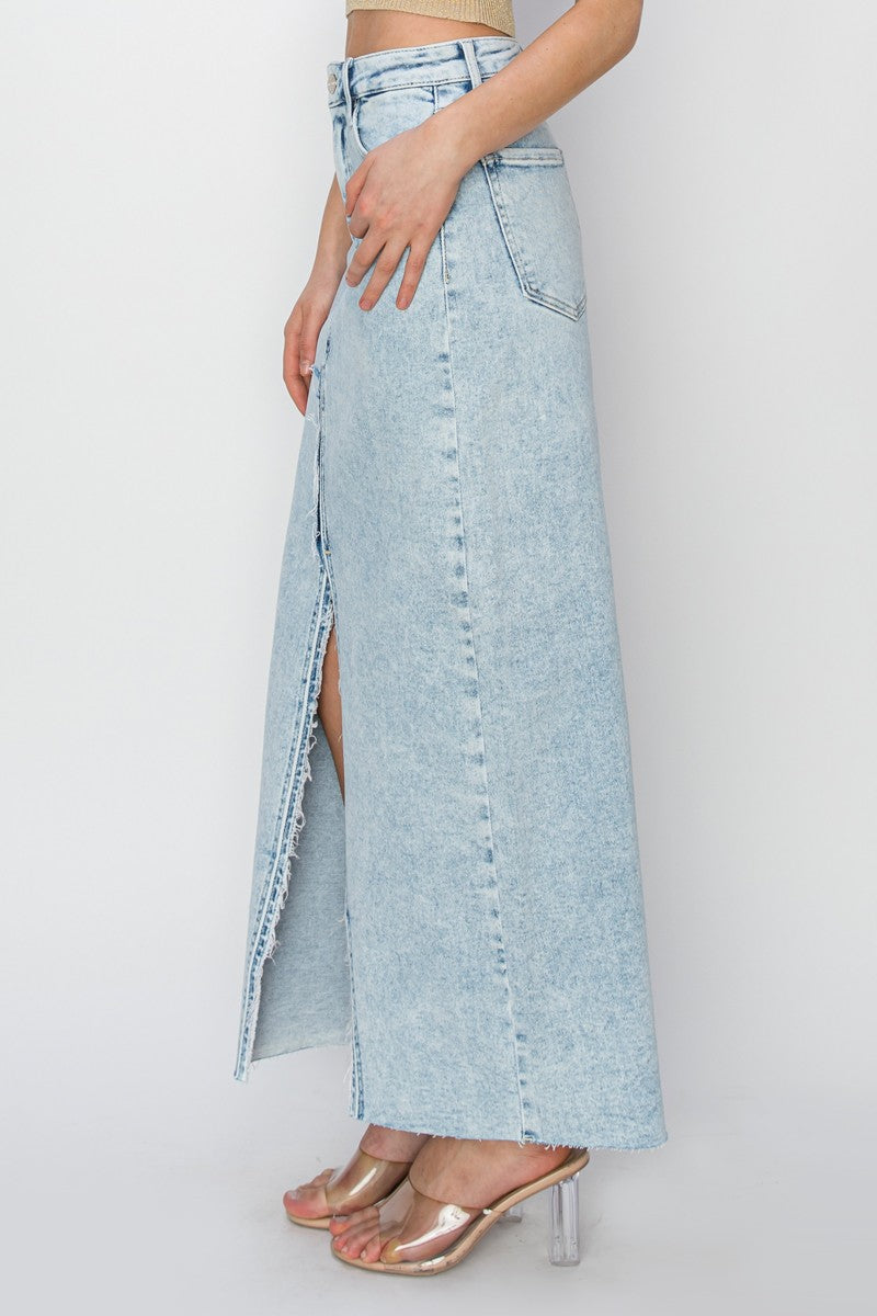 HIGH RISE CROSSOVER MAXI SKIRT