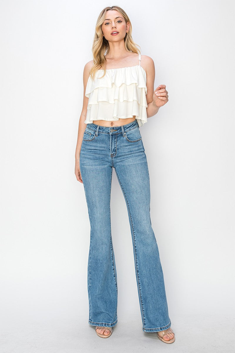 Mid Rise Flare Basic Jeans