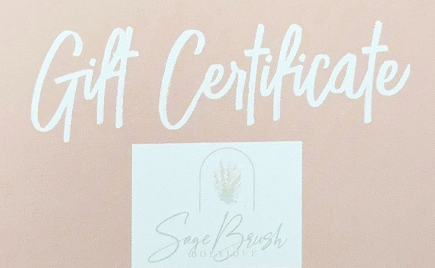 Sage Brush Gift Cards.