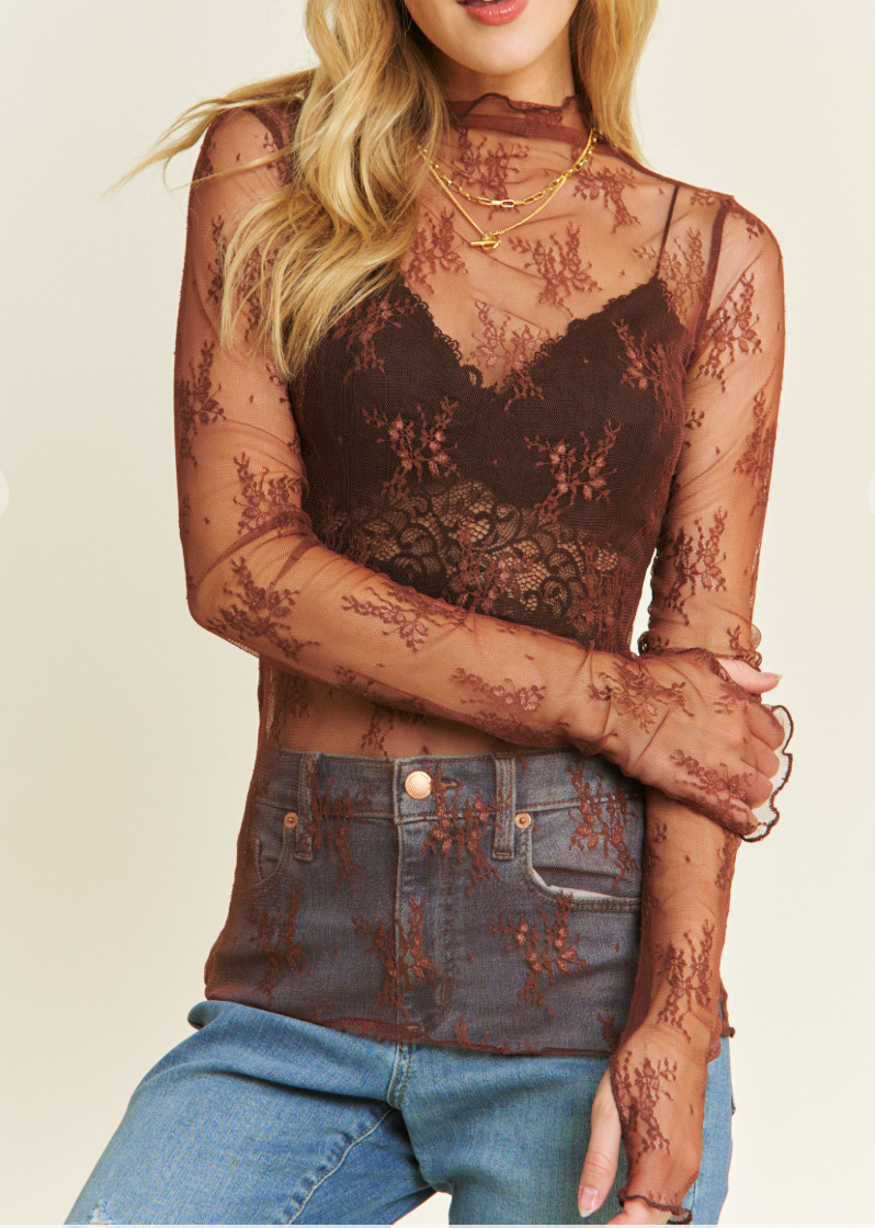 Mesh Lace Long Sleeve