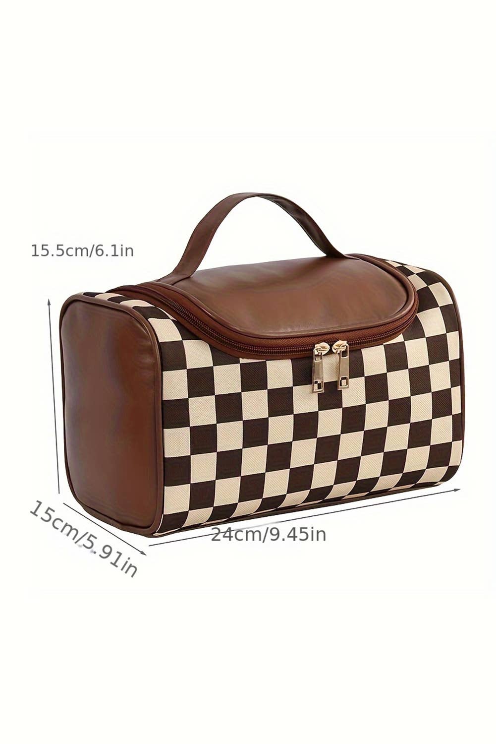 Checkered Cosmetic Bag