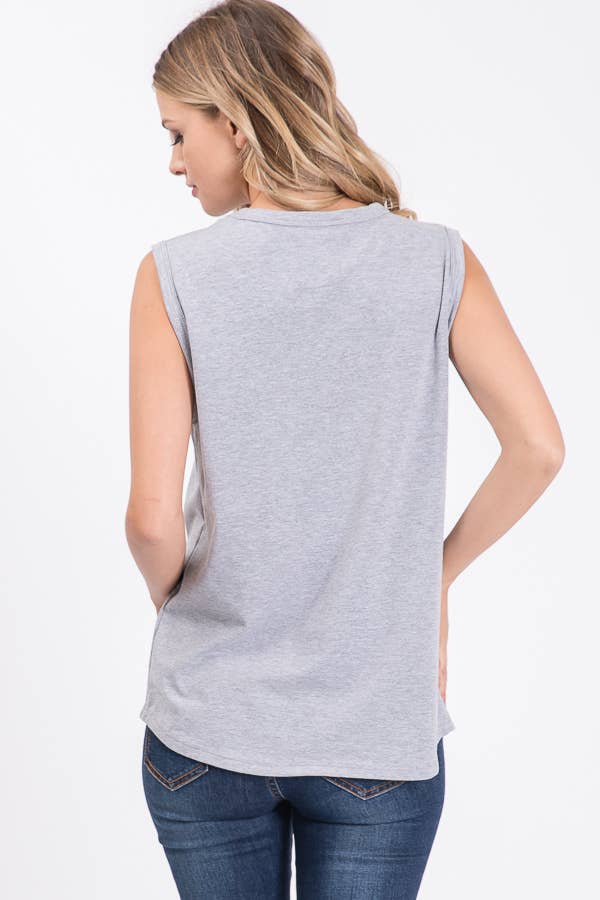 Distressed Cutoff Muscle Tank