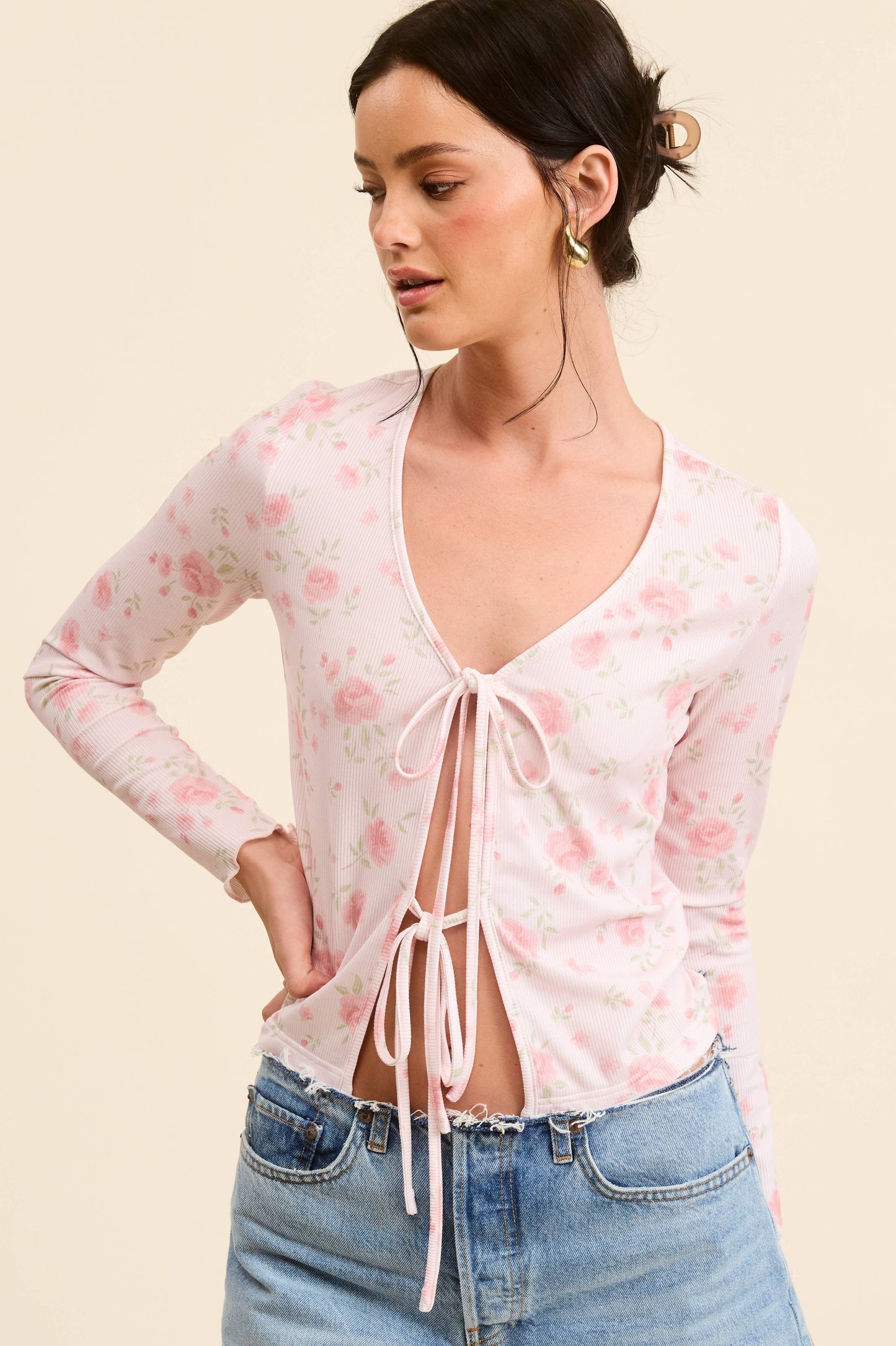 Floral Print Cardigan