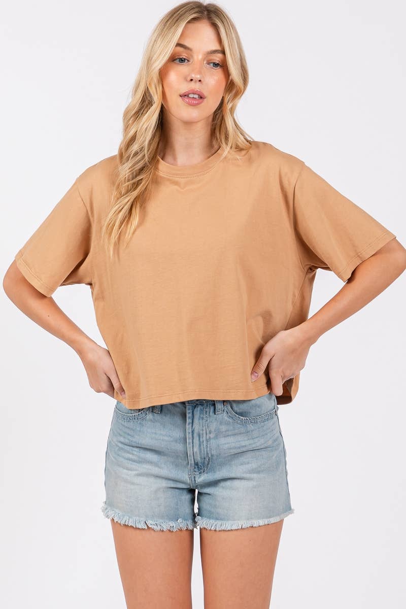 RELAXED FAUX CROP TEE