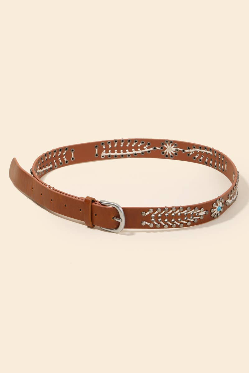 Western Boho Faux Leather Belt
