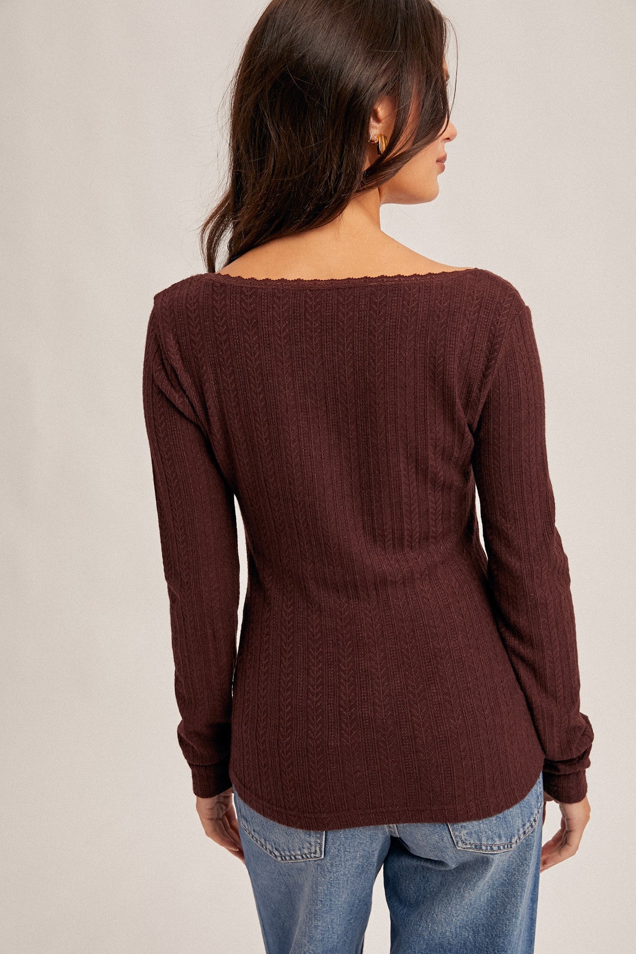 Lace Edge Knit Top