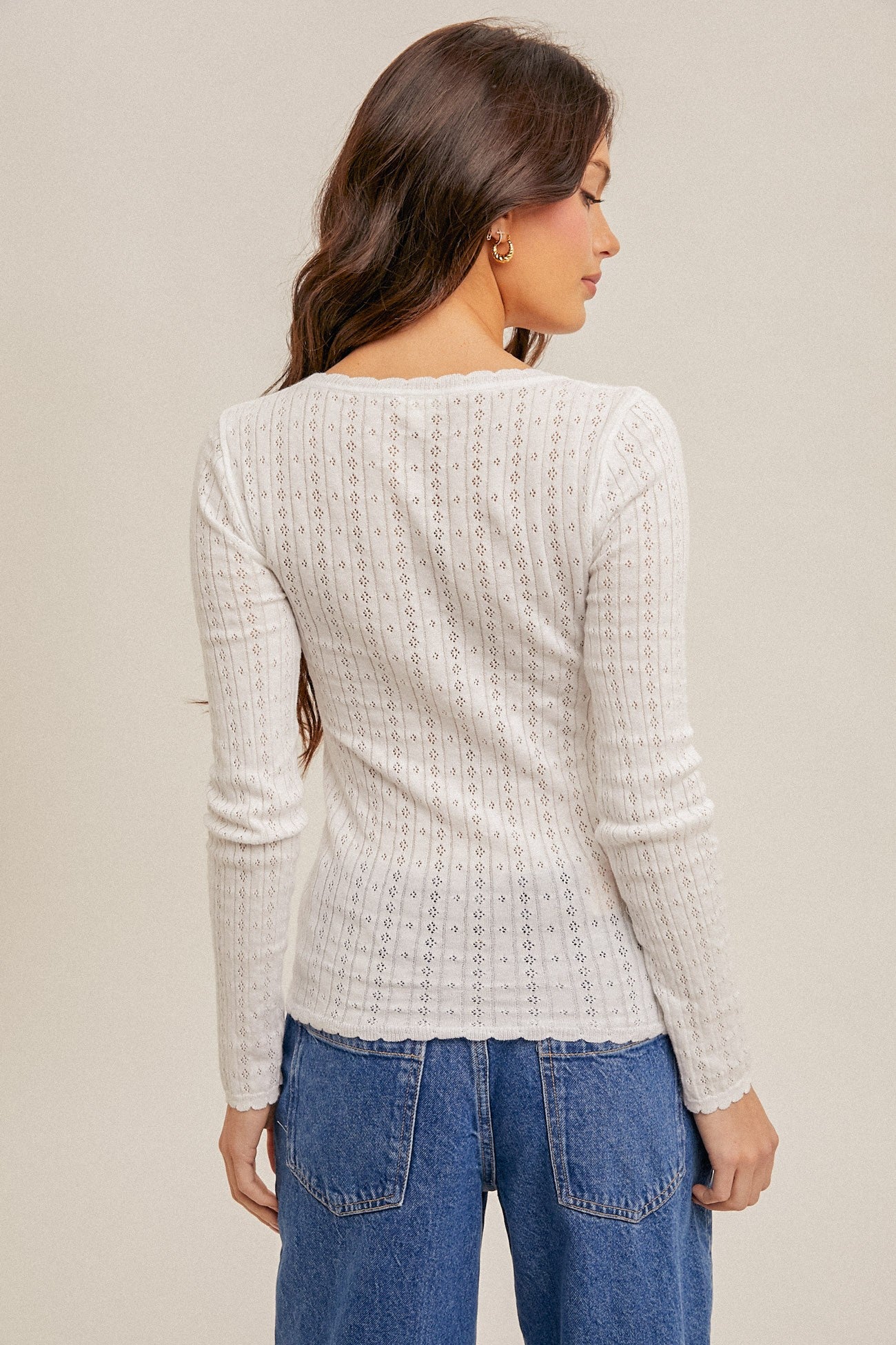 KNIT HENLEY TOP