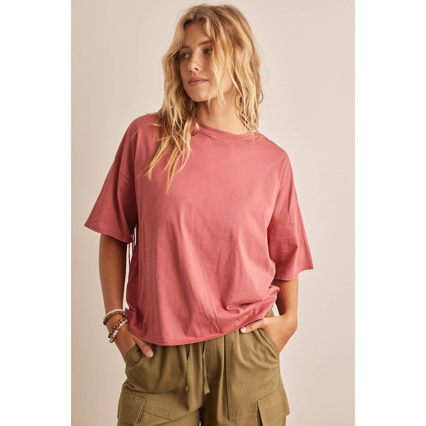 BACK FRINGED T-SHIRT