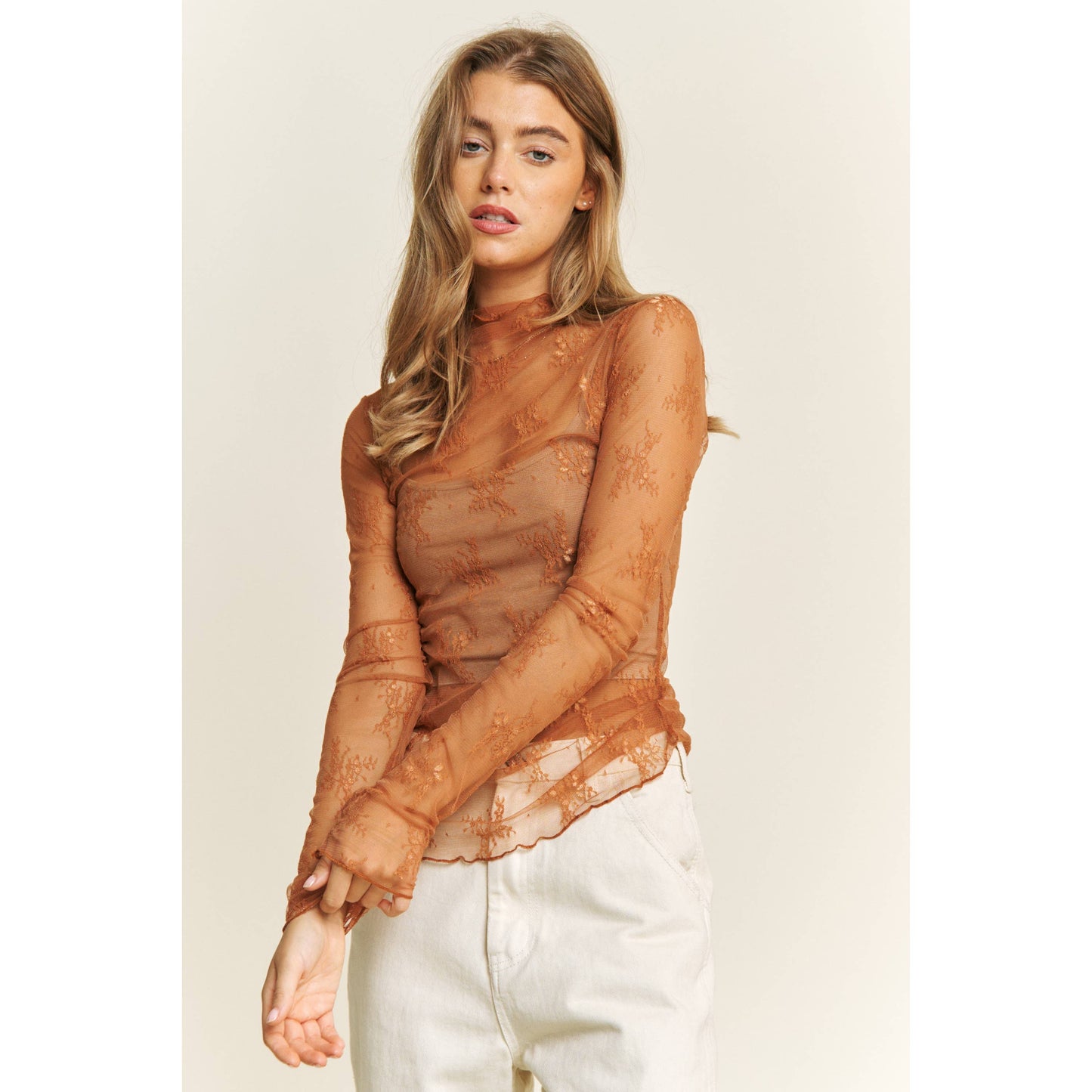 Mesh Lace Long Sleeve