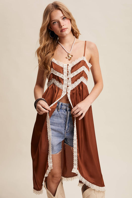 Lace Trim Maxi Top