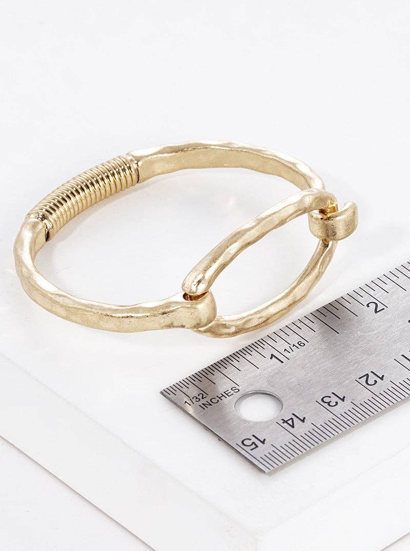 Hammered Metal Oval Bracelet
