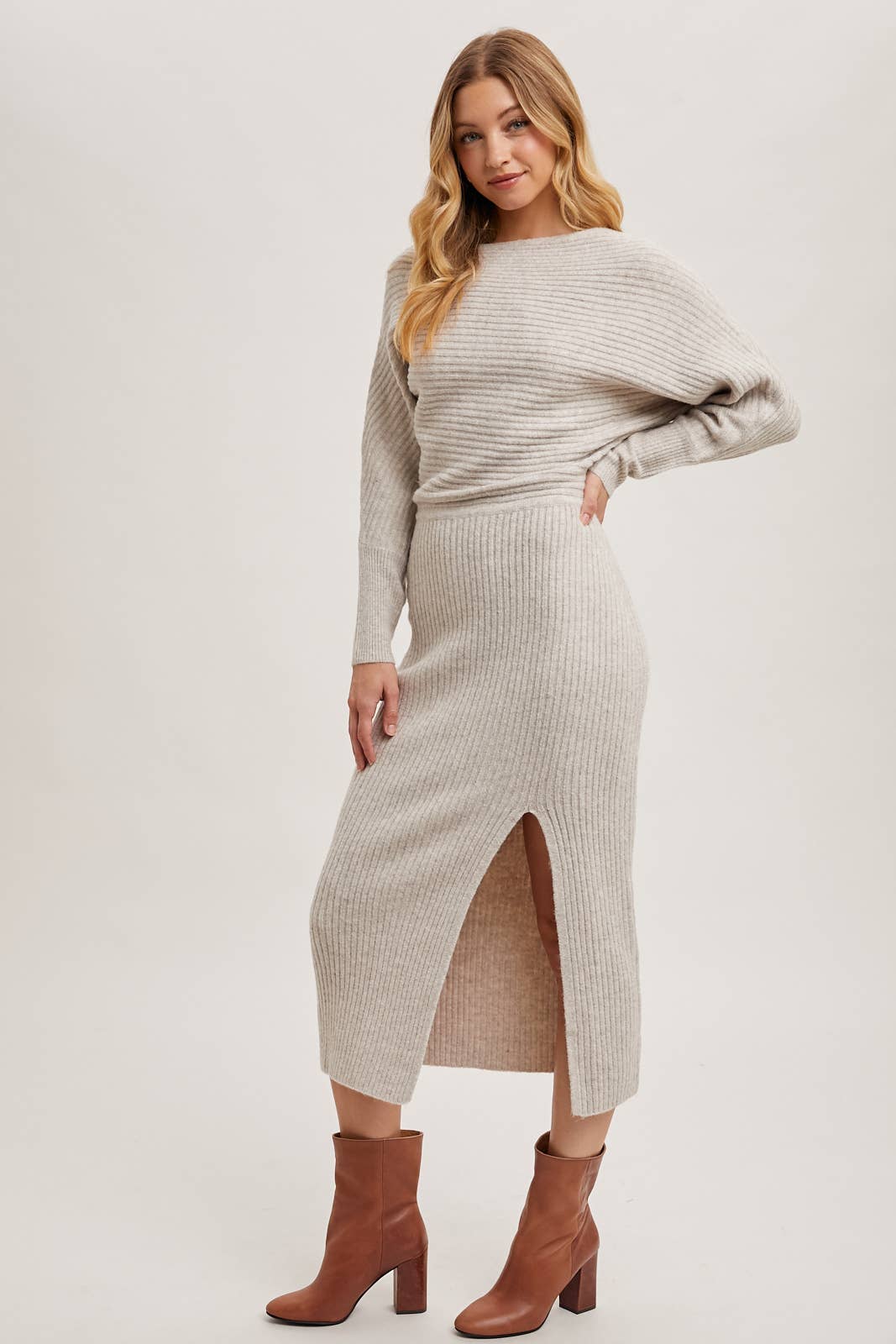 Side Slit Sweater Dress