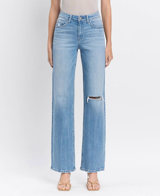 Distressed Wide Leg Denim