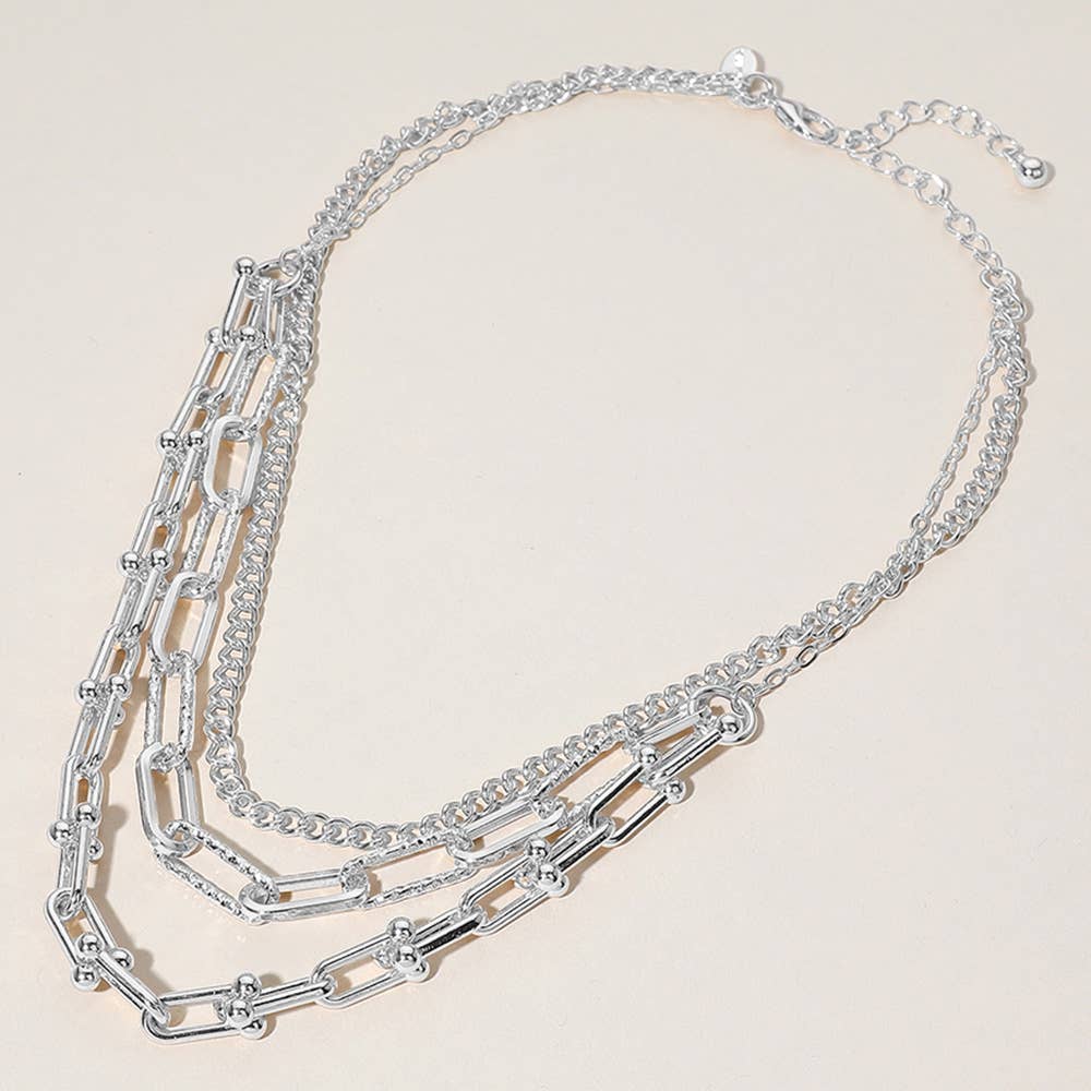 Paperclip Chain Layered Necklace