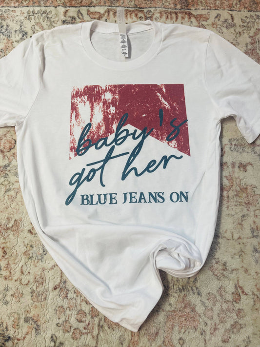 Blue Jeans On Graphic Tee
