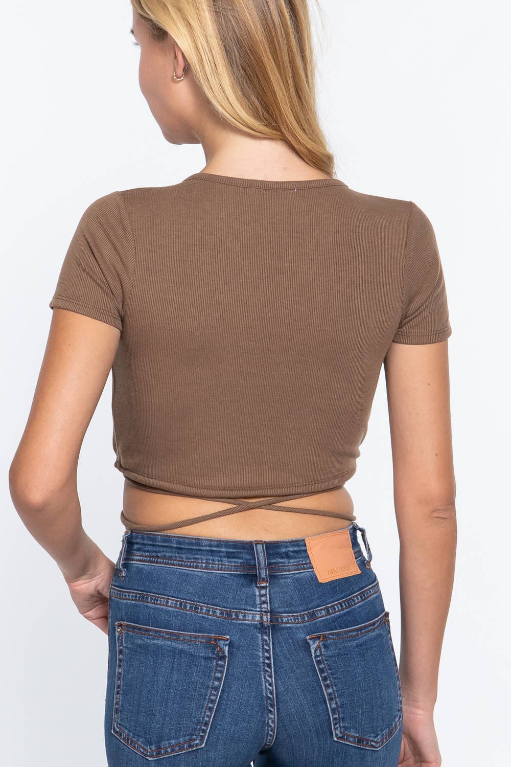 Waist String Wrap Top