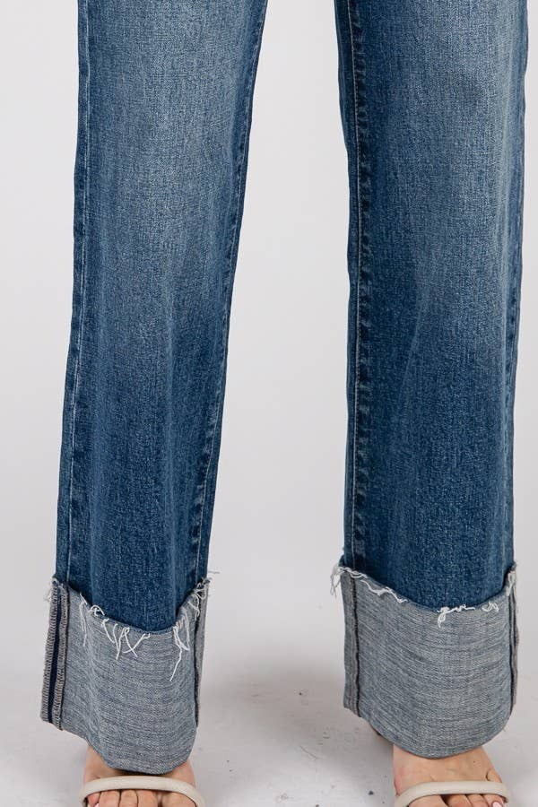 Lose Straight Cuffed Denim