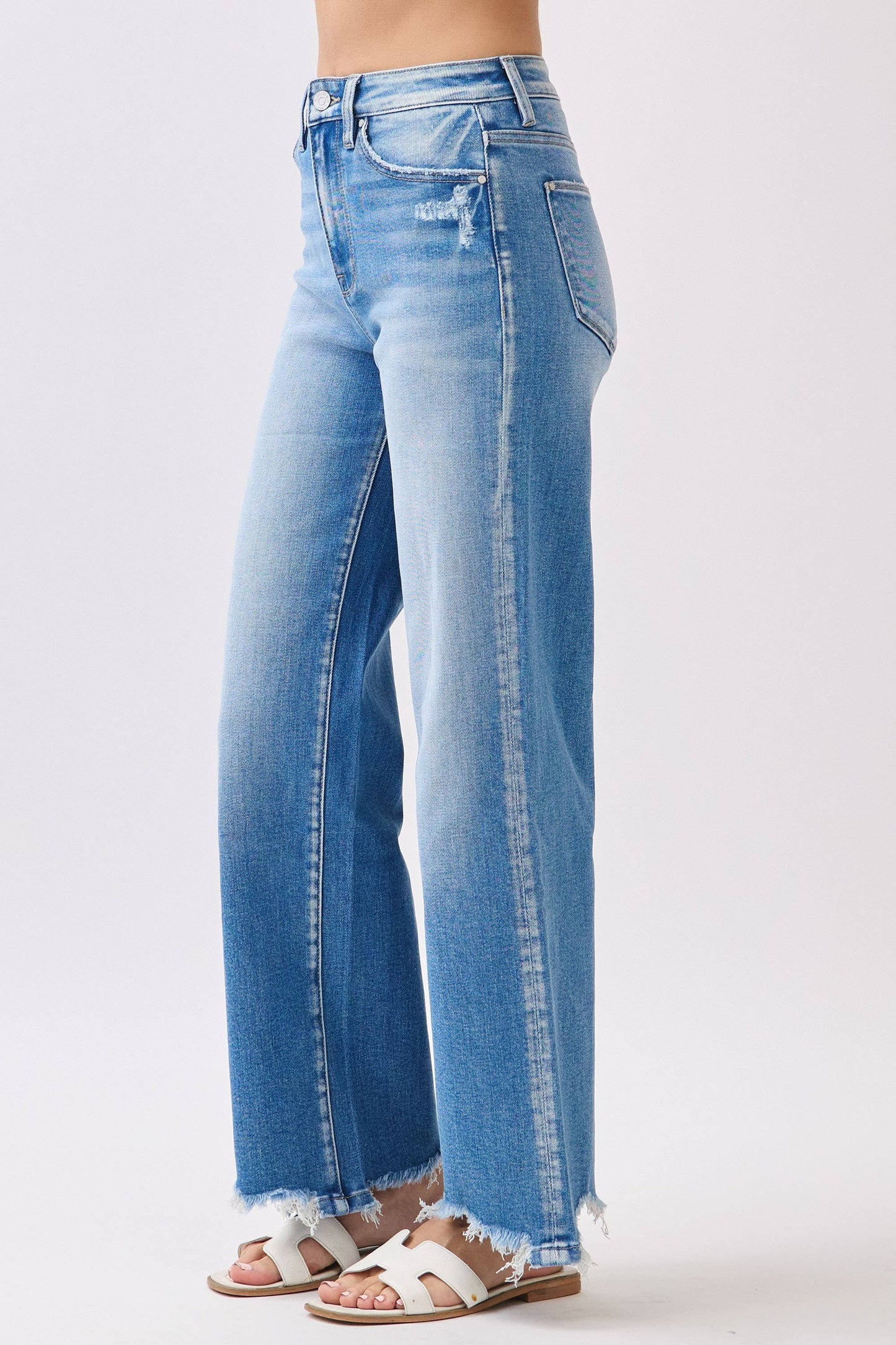 DESTROYED HEM DENIM