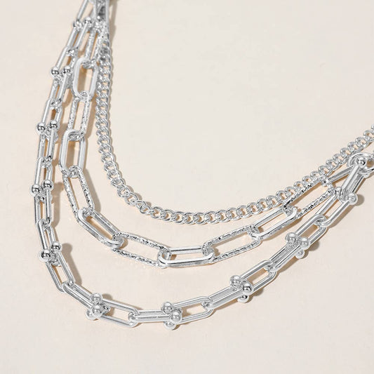 Paperclip Chain Layered Necklace