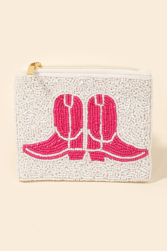 Boots Beaded Coin Purse