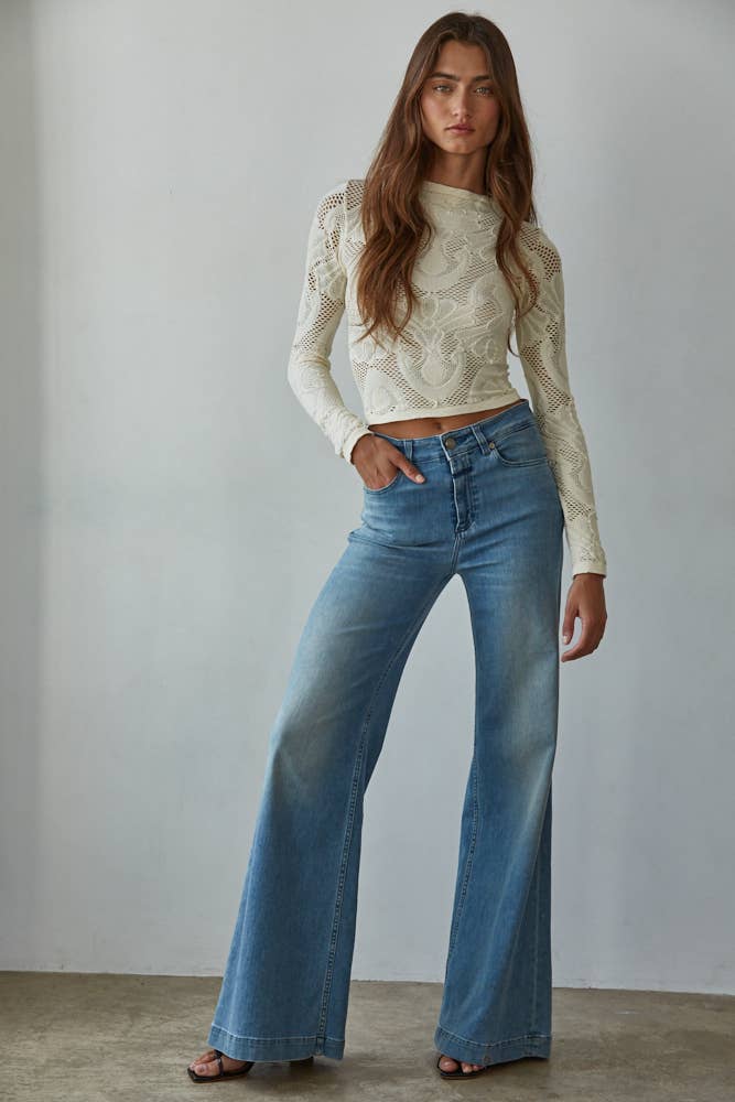 Jacquard Long Sleeve Top