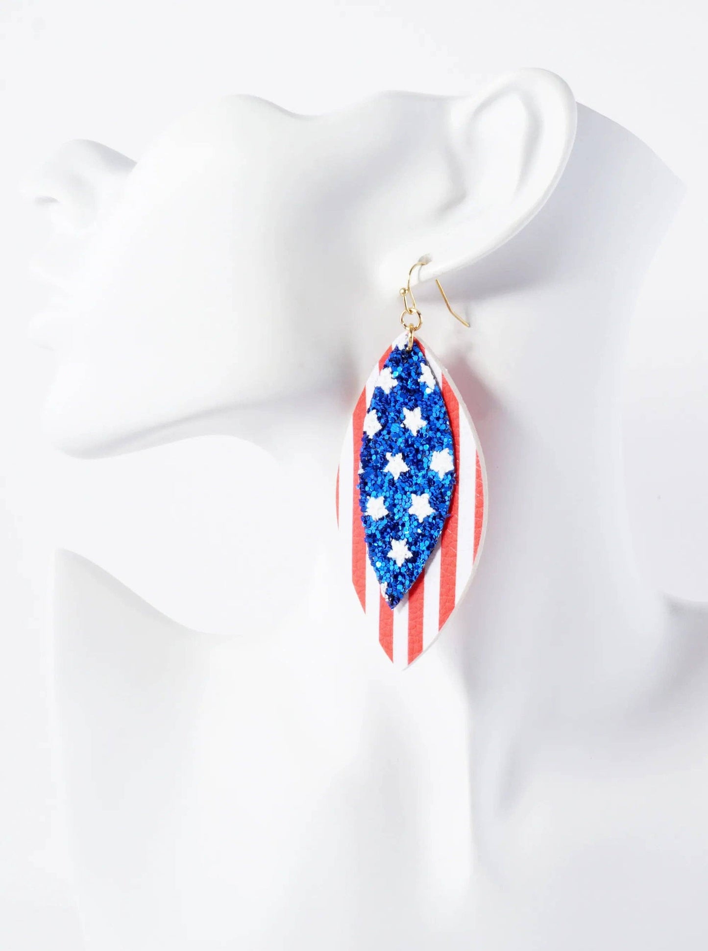 Patriotic Glitter Drop Earrings
