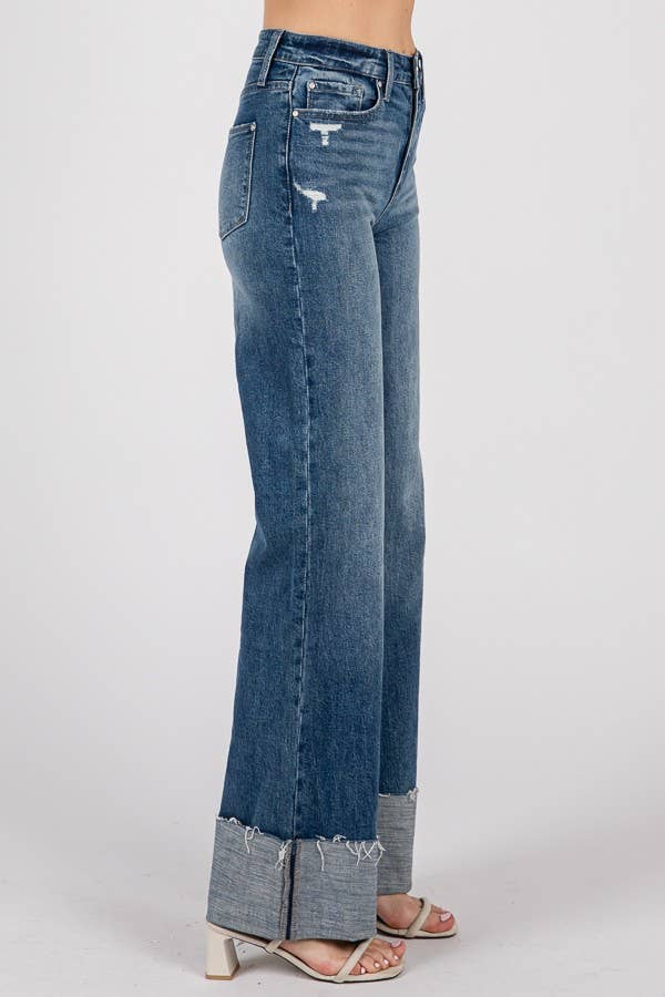Lose Straight Cuffed Denim