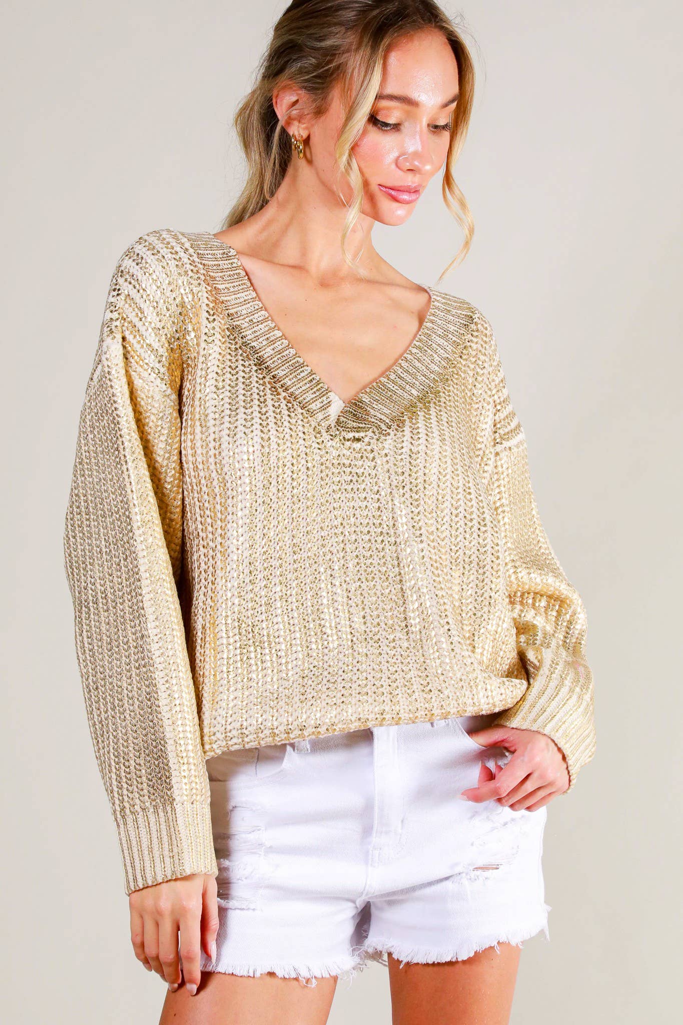 Metallic Gold Sweater