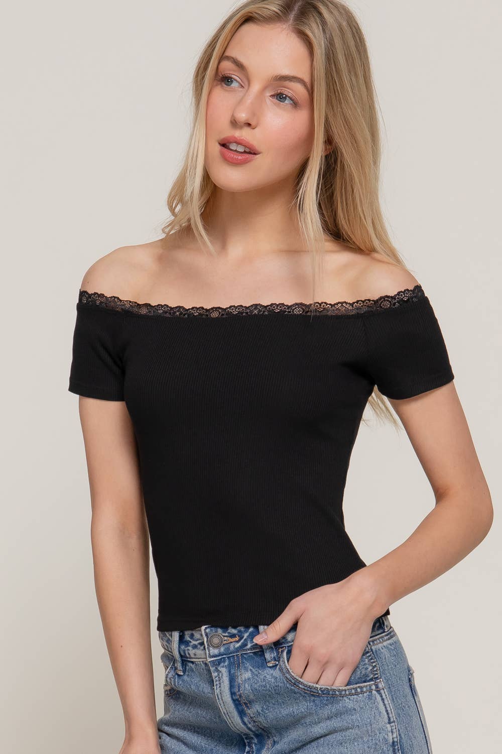 Off The Shoulder Lace Top
