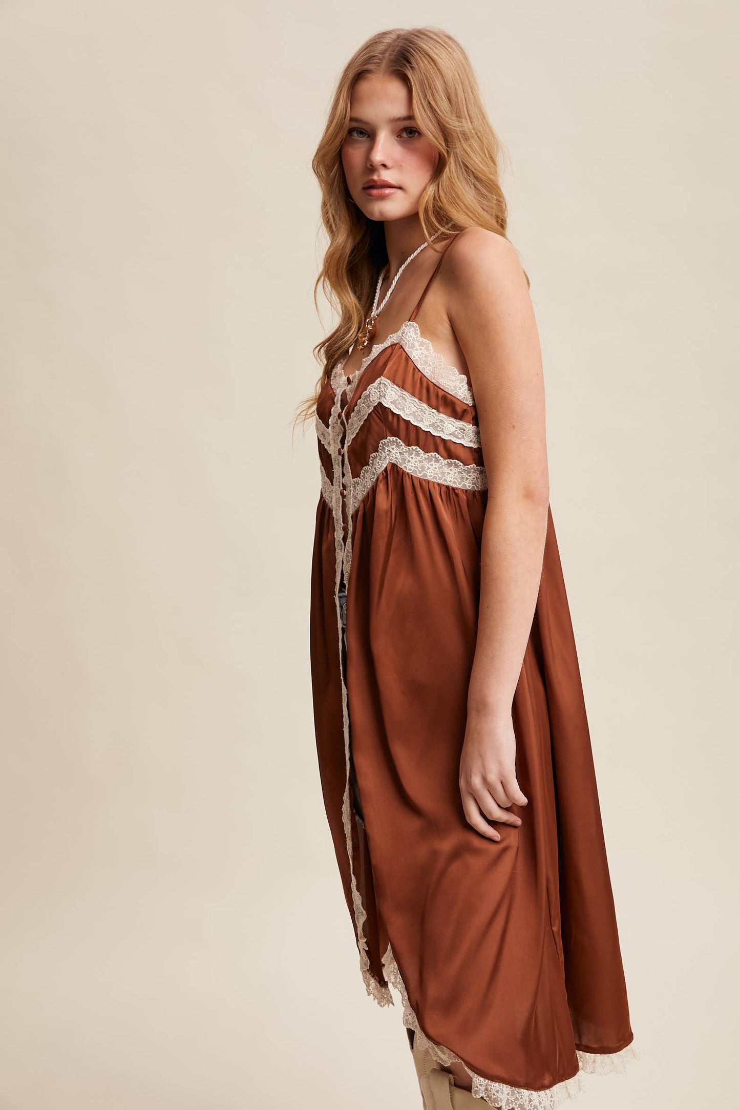 Lace Trim Maxi Top