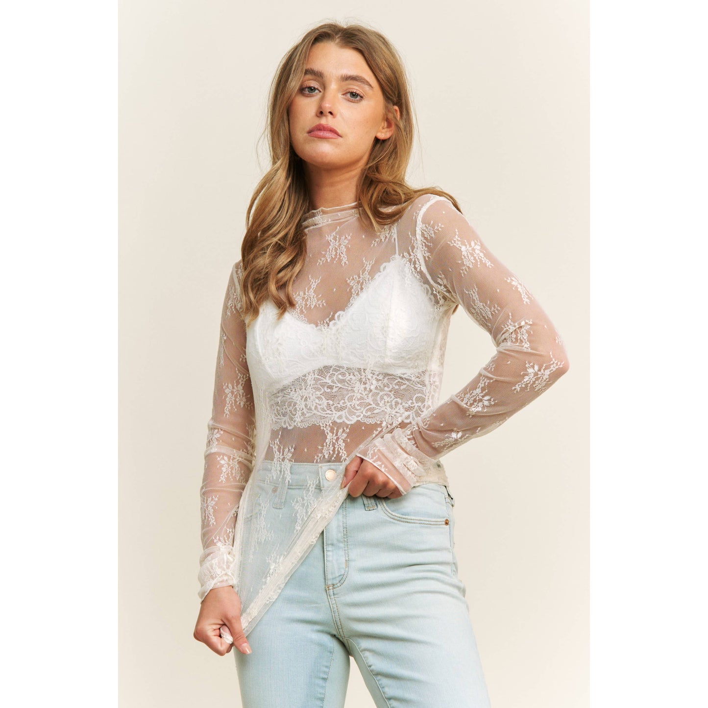 Mesh Lace Long Sleeve