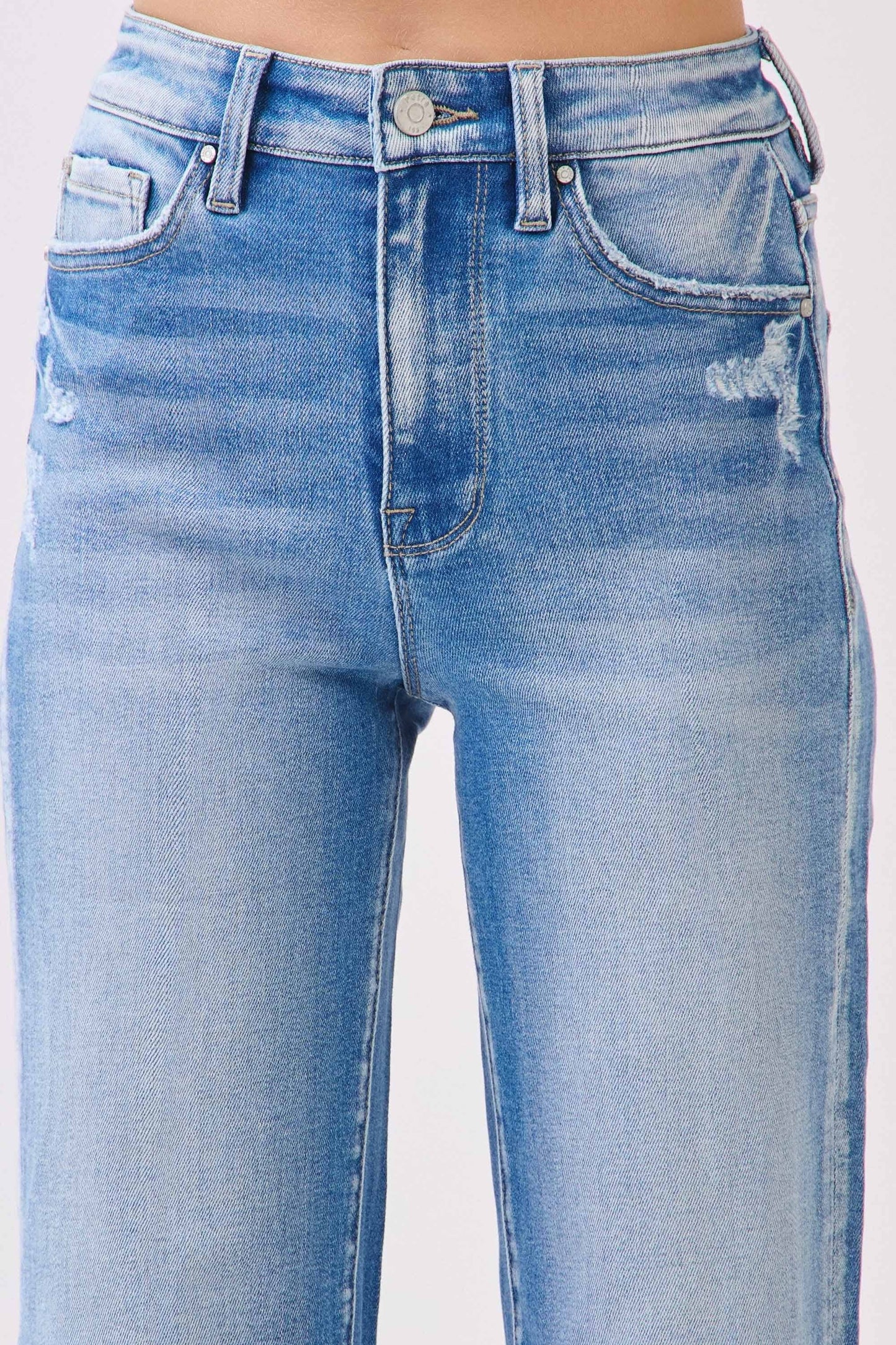 DESTROYED HEM DENIM