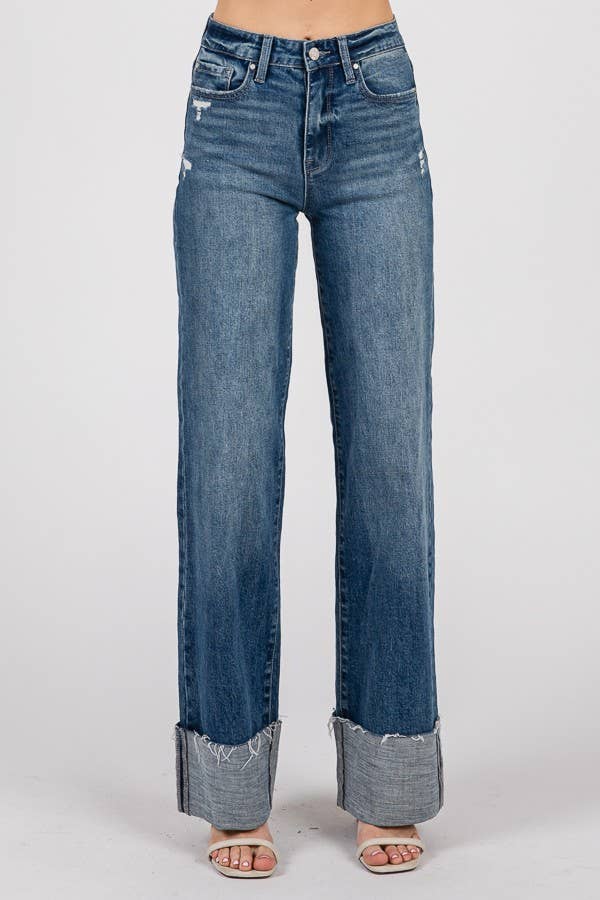 Lose Straight Cuffed Denim