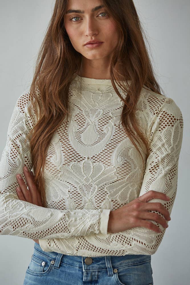 Jacquard Long Sleeve Top
